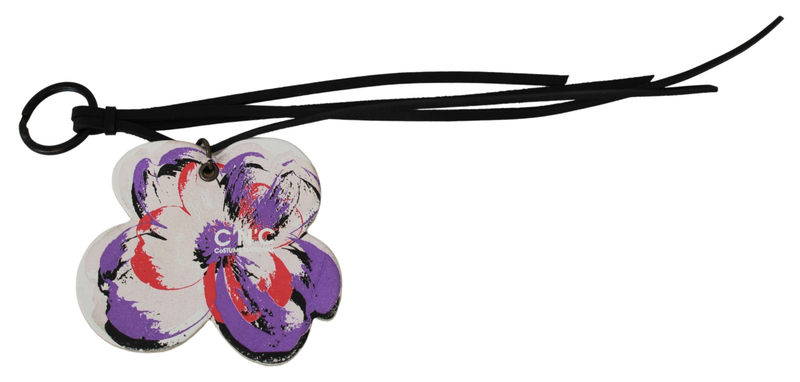 White leather butterfly logo keyring c'n'c keychain-null