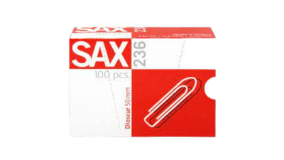 Paper clips sax 50 mm 100 pcs box