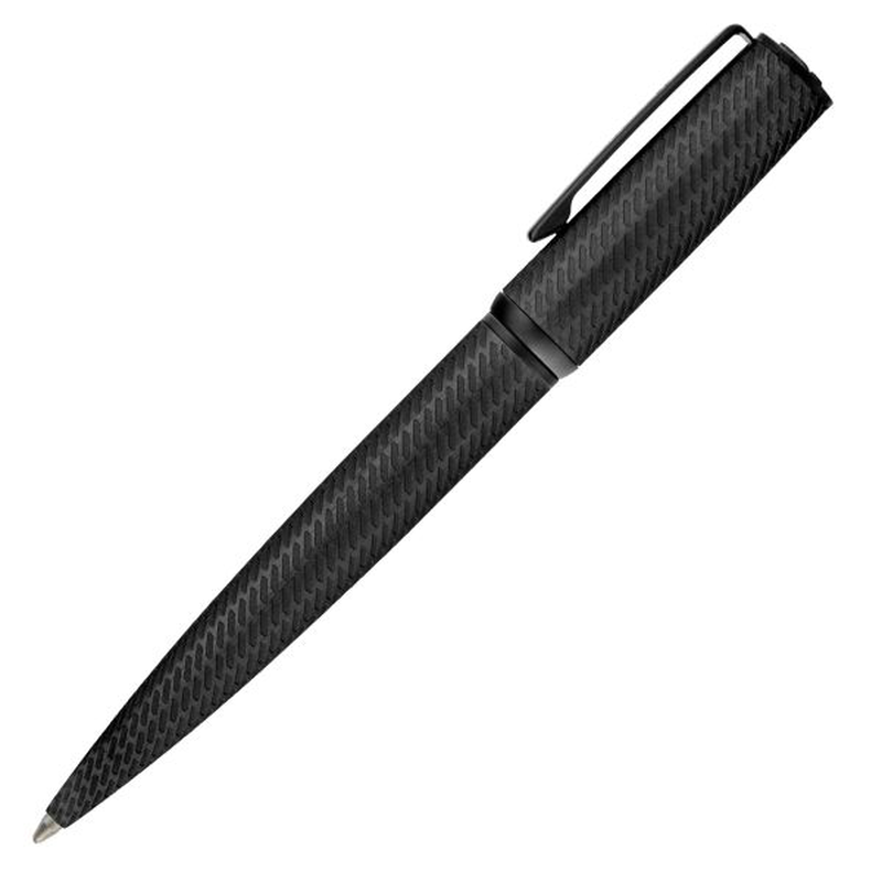 Hugo Boss ballpoint pen arche pattern all black, , medium-null