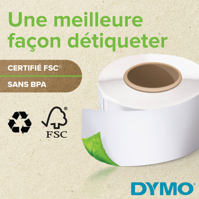 Dymo / permanent adhesive / 64 x 19 mm 900 label(s) (2 roll(s) x 450) labels / for dymo labelwriter 310, 315, 320, 330, 400, 450, 4xl, se450, wireless, , medium