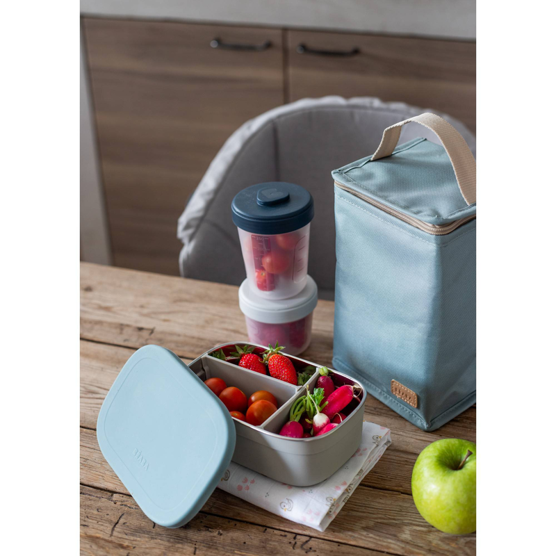Beaba stainless steel lunch box - velvet grey/baltic blue, , medium-null