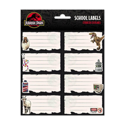 Jurassic park self-adhesive school labels
