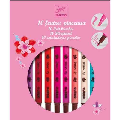10 double ended felt pens, , medium