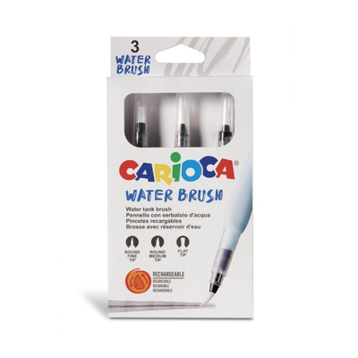 Carioca water brush σετ πινέλα ζωγραφικής 3τμχ, , medium