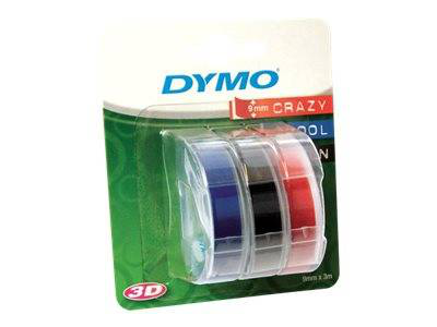 Dymo / self-adhesive / black, blue, red / roll (0.9 cm x 3 m) 3 roll(s) blister / 3d embossing tape / for dymo junior embosser, , medium