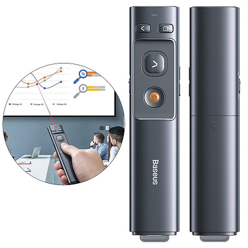 Baseus orangedot wireless lazer presenter grey-null
