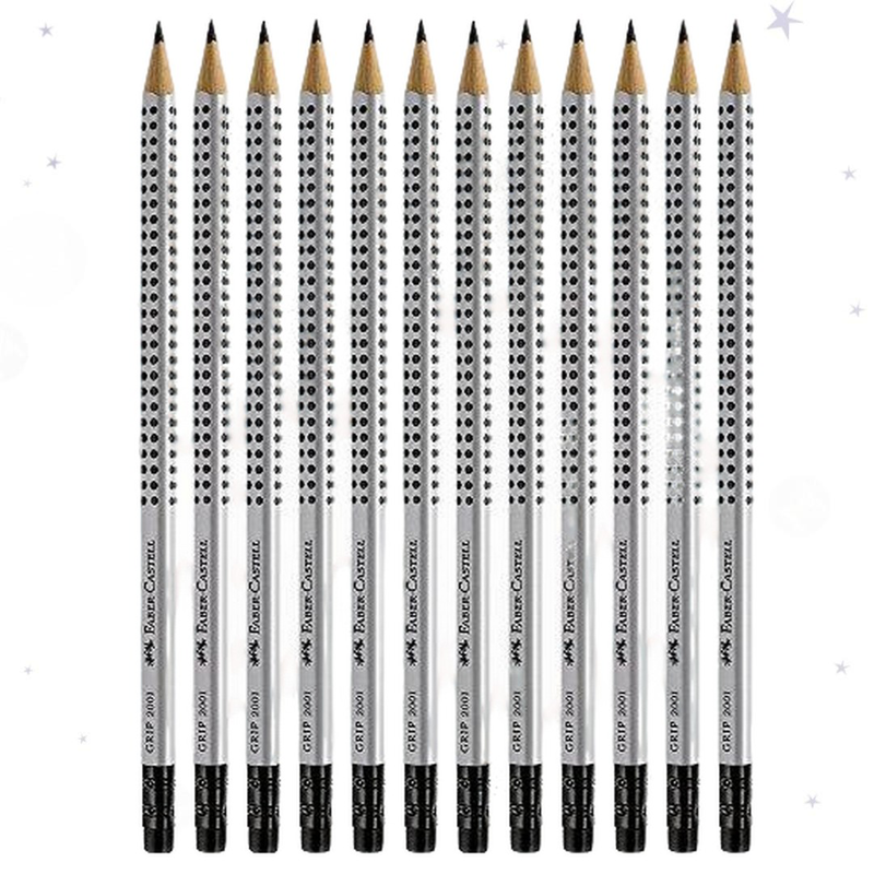 Faber-castell grip 2001 - pencil with eraser - hb - pack of 12 &sigma;&chi;&omicron;&lambda;&iota;&kappa;&omicron; &mu;&omicron;&lambda;&upsilon;&beta;&iota; &gamma;&rho;&alpha;&phi;&eta;&sigmaf; faber castell-null