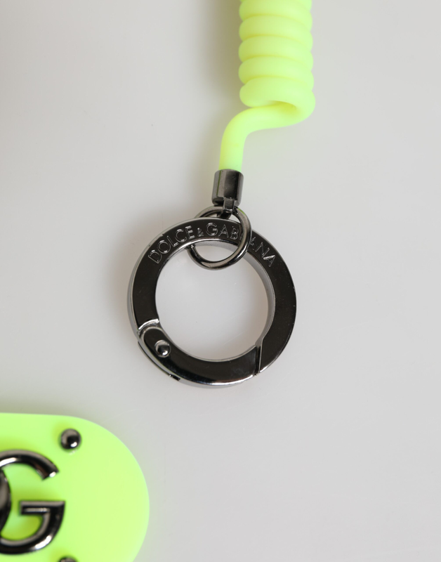 Green springy key holder dg logo men's keychain keyring-null