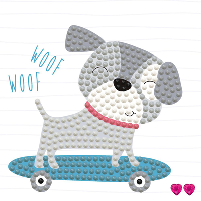 Diamond dotz skate & woof - framed kit, 9.5*9.5 cm, , medium