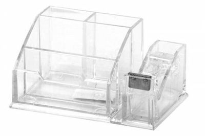 Acrylic desk organizer  w/tape dispenser f30515, , medium