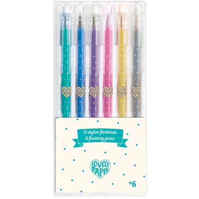 6 glitter gel pens, , medium