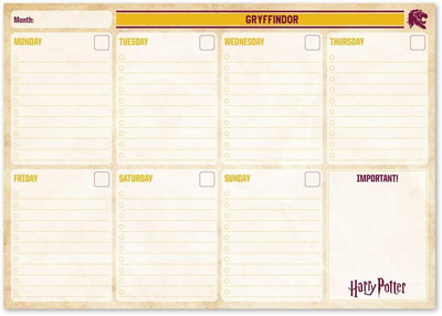 Harry potter gryffindor official weekly desk planner, , medium