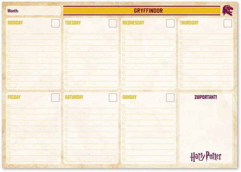 Harry potter gryffindor official weekly desk planner-null
