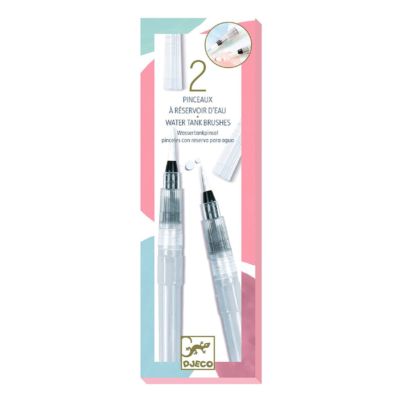 Djeco 2 brushes with water tanks, , medium-null