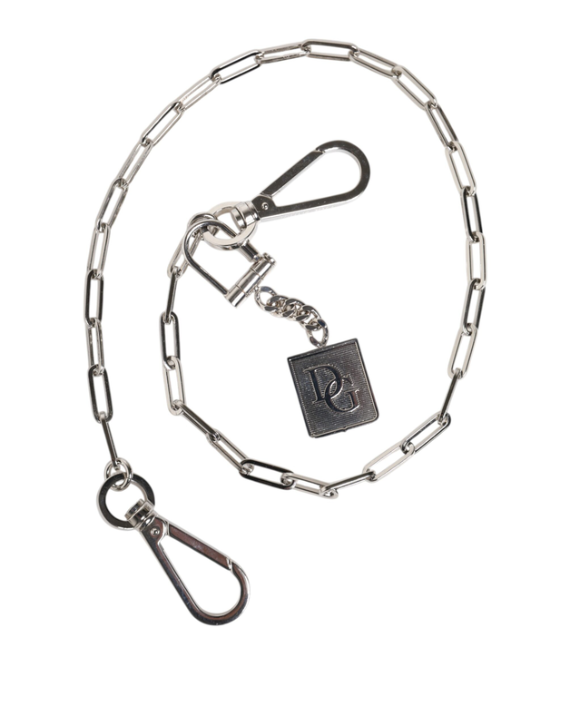 Silver tone metal chain dg charm belt keychain-null