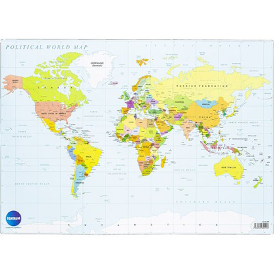 Desk mat "map of the world" 59,4x42cm, , medium