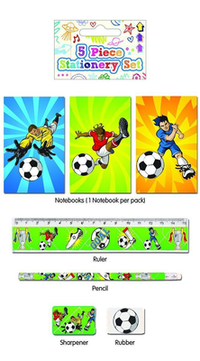 5 piece football stationery set