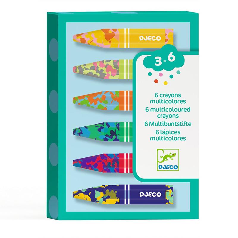 Product image: Djeco 6 multicoloured flower crayons, , medium-null