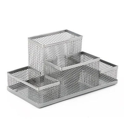 Premier desk organiser iron mesh silver, , medium
