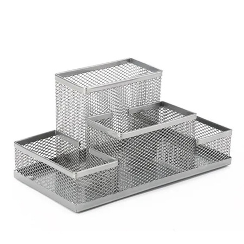 Premier desk organiser iron mesh silver, , medium-null