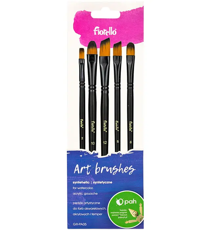 Brushes artistic, nylon bristle 5pcs - fiorello, , medium-null