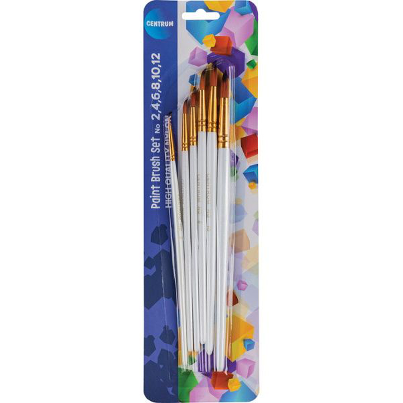 Artistic brushes set of 6pcs nr 2,4,6,8,10,12 (round shape, nylon) /blister, , medium-null