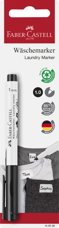 Faber castell blister laundry marker black, , medium-null