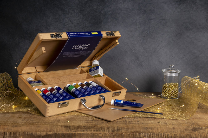 Lb fine oil colour set of 10x40ml+add+acc wooden box, , medium image number null
