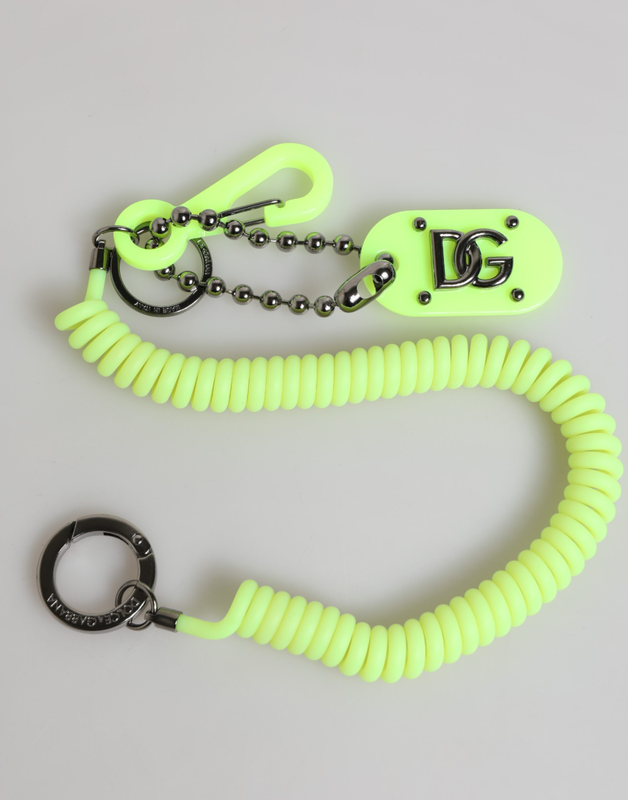 Green springy key holder dg logo men's keychain keyring-null
