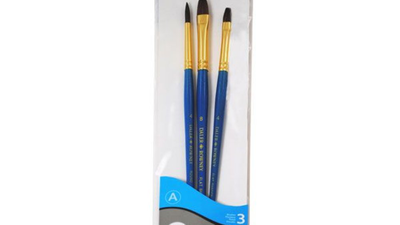 Daler-rowney simply 3pc. Camel hair mixed brushes set, , medium