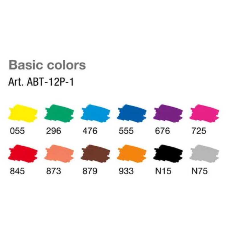 Tombow &bull; brush pen abt dual brush pen set primary colours 12pcs, , medium-null