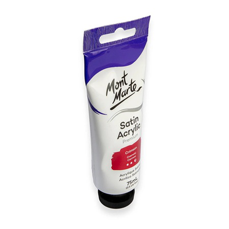 Product image: Mont marte satin acrylic 75ml crimson pmsa7510_v01-null