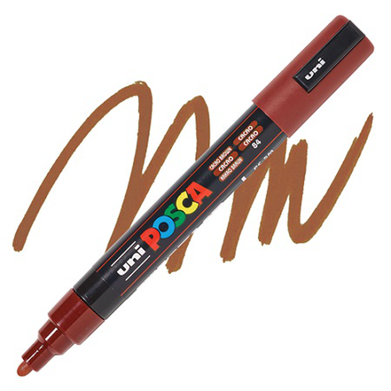 Uni posca bullet tip paint marker pc-5m 1.8-2.5mm cacao brown, , medium-null