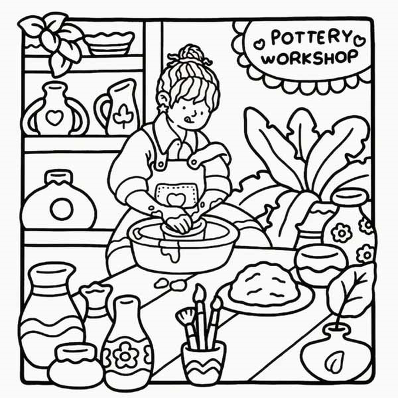 Cute and comfy coloring book - girl moments, , medium-null