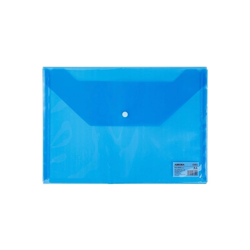 Product image: Πλαστικός φάκελος με κούμπωμα a4 διαφανές μπλε - deli, , medium-null