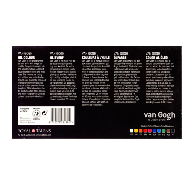 Van gogh oil colour basic set | 10 x 20 ml, , medium-null