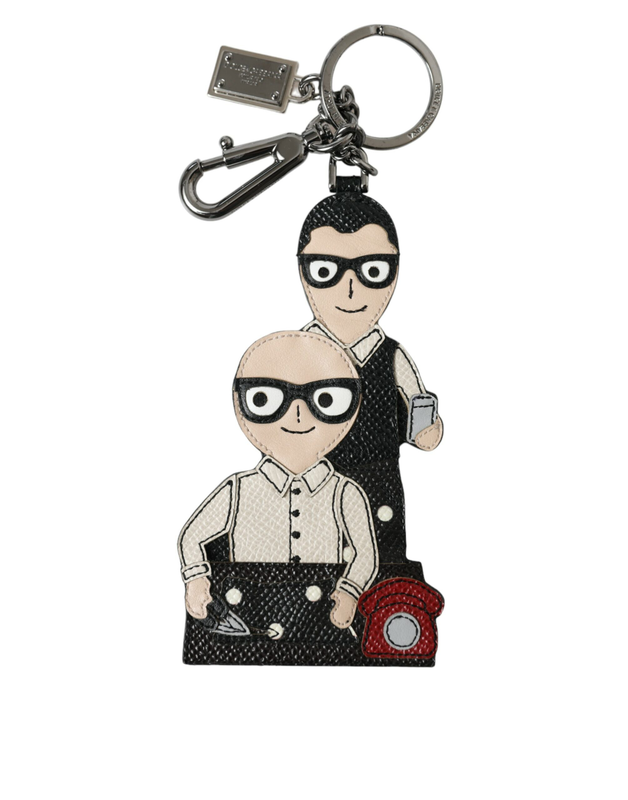 Leather dominico stefano #dgfamily logo badge keychain-null