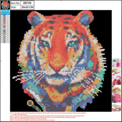 Diamond painting kit,tiger 30*30cm 5d centrum, , medium