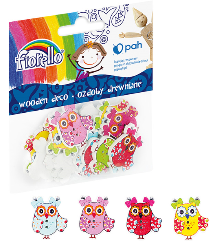 Wooden deco owl, , medium-null