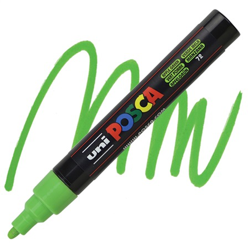 Uni posca bullet tip paint marker pc-5m 1.8-2.5mm apple green, , medium-null