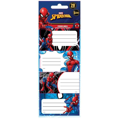 Spiderman stickers labels 20pcs 5sheets 508439, , medium