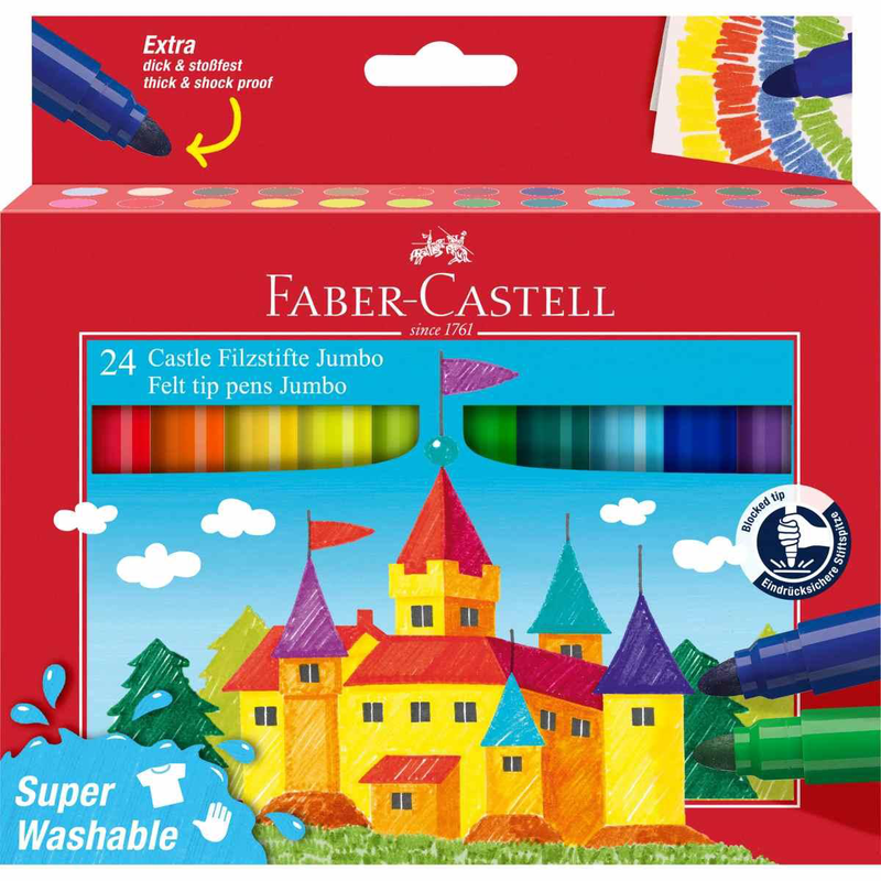 Faber castell jumbo markers super washable (24pcs), , medium-null