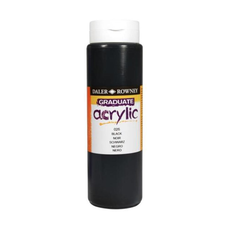 Daler rowney 123500026 graduate acrylic paint 500ml black image number null