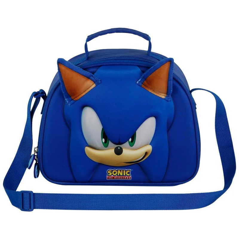 Sonic the hedgehog face 3d lunch bag-null