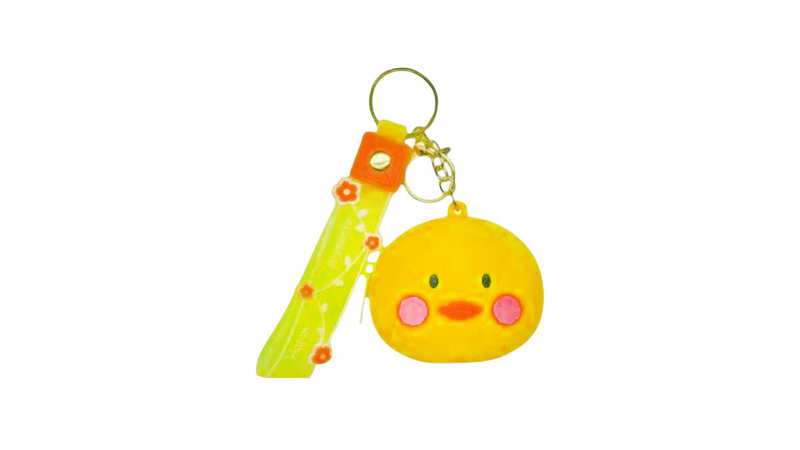 Yellow duck coin purse keychain, , medium-null
