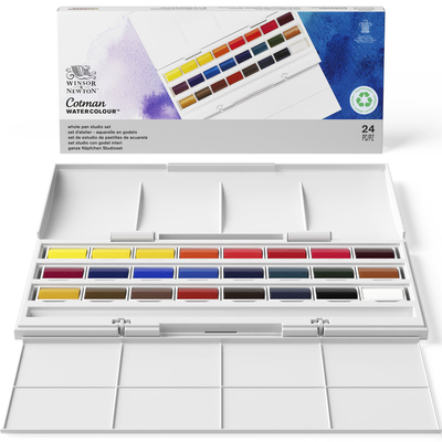 Winsor&newton cotman watercolour studio set 24 hole pans, , medium