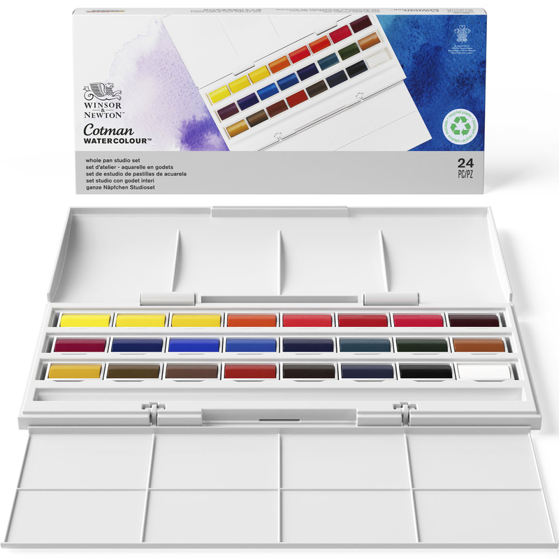 Winsor&newton cotman watercolour studio set 24 hole pans, , medium-null