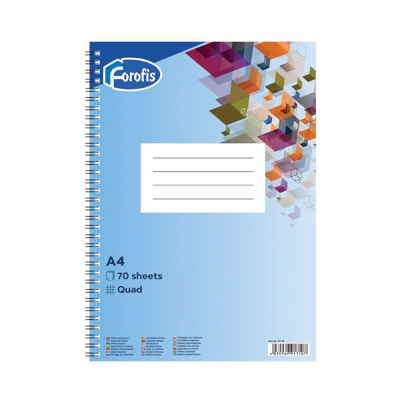 Note book side double spiral a4 70sh. 60g/m2 (squared)forofis, , medium