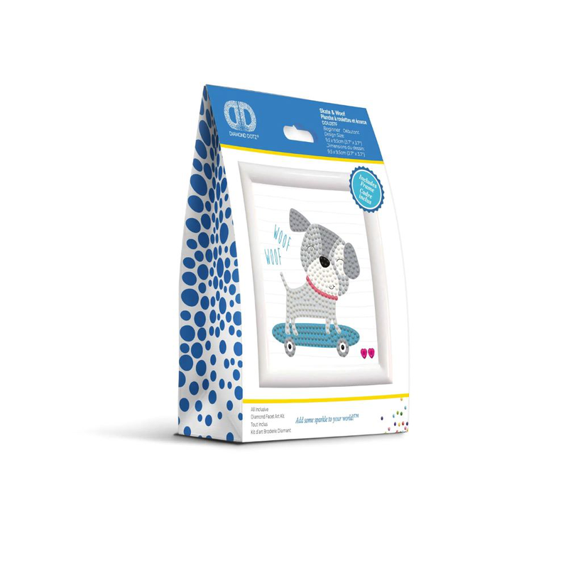 Product image: Diamond dotz skate & woof - framed kit, 9.5*9.5 cm, , medium-null