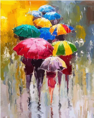 Paint by numbers figured'art umbrellas 40x50cm rolled canvas, , medium